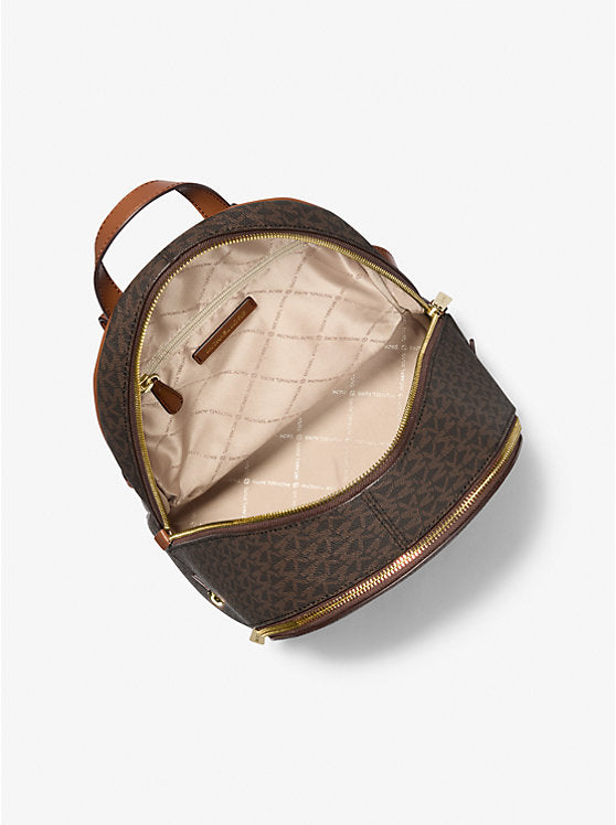 Mochila Michael Kors Rhea Medium Leather Backpack Café-2