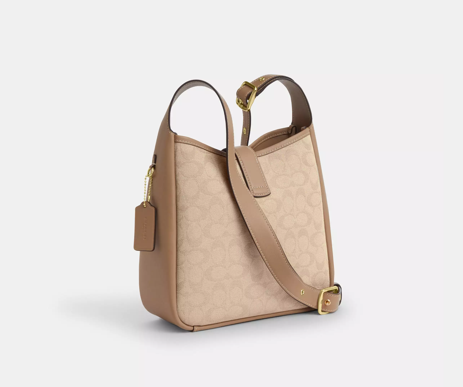 Crossbody Coach Hadley Convertible Crossbody Bag With Signature Canvas Dark Natural-2