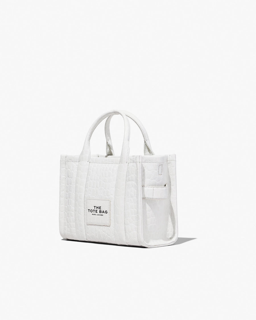 The Croc-Embossed Small Tote Bag Marc Jacobs Ivorey-3