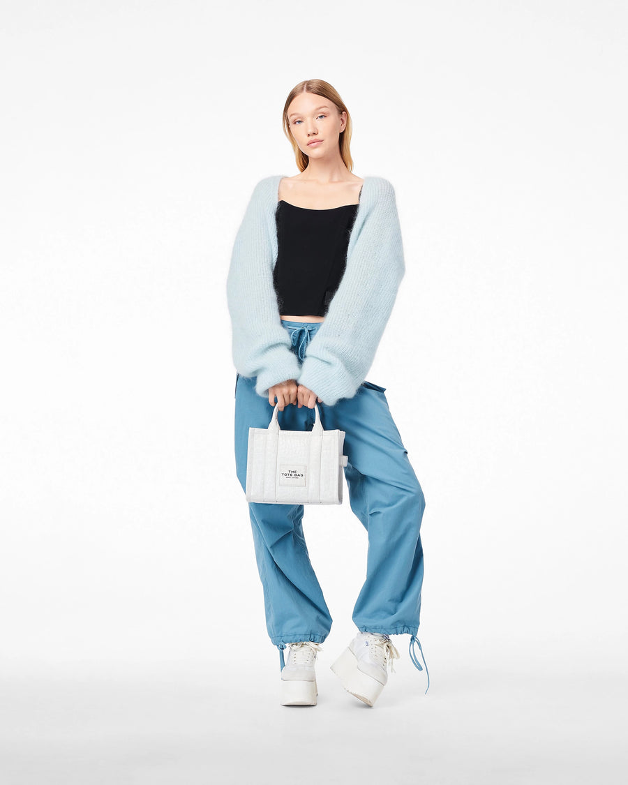 The Croc-Embossed Small Tote Bag Marc Jacobs Ivorey-4