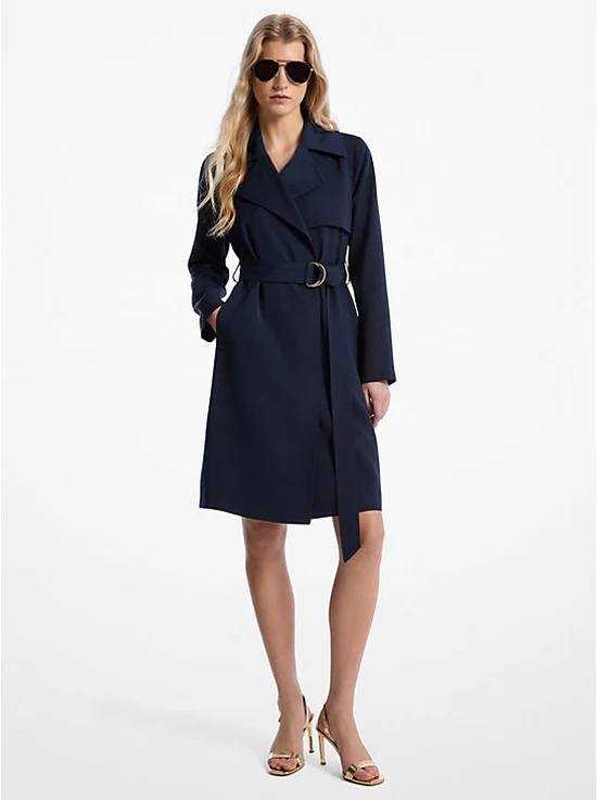Trench Michael Kors Belted Trench Coat Midnight Blue Fall 2025-0