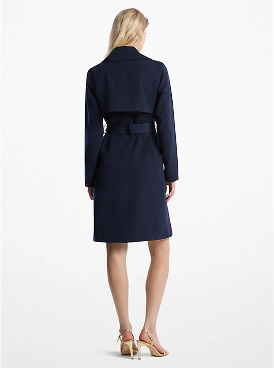 Trench Michael Kors Belted Trench Coat Midnight Blue Fall 2025-1