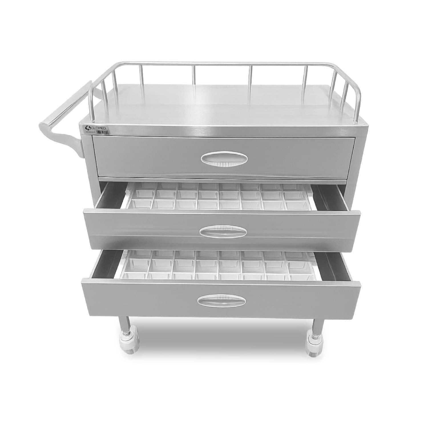 Carro Clínico 3 Cajones Acero Inoxidable-4