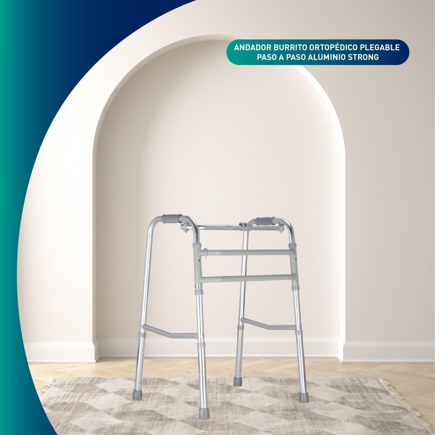 Andador Burro Ortopédico Plegable Paso a Paso Aluminio Strong-3