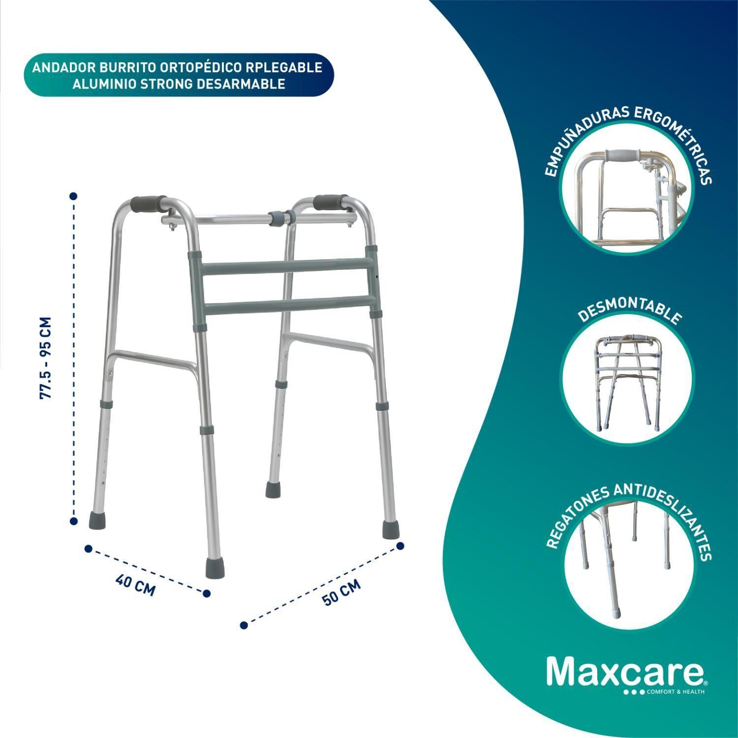 Andador Burro Ortopédico Plegable Paso a Paso Aluminio Strong-1