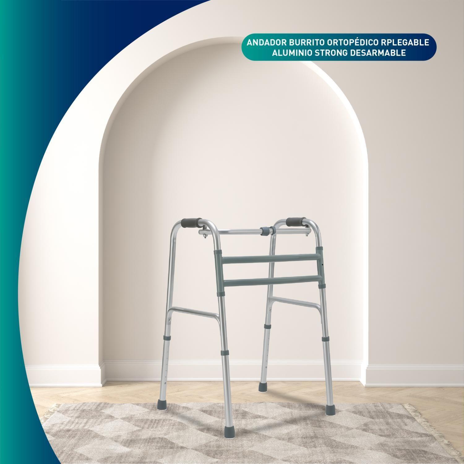 Andador Burro Ortopédico Plegable Paso a Paso Aluminio Strong-3
