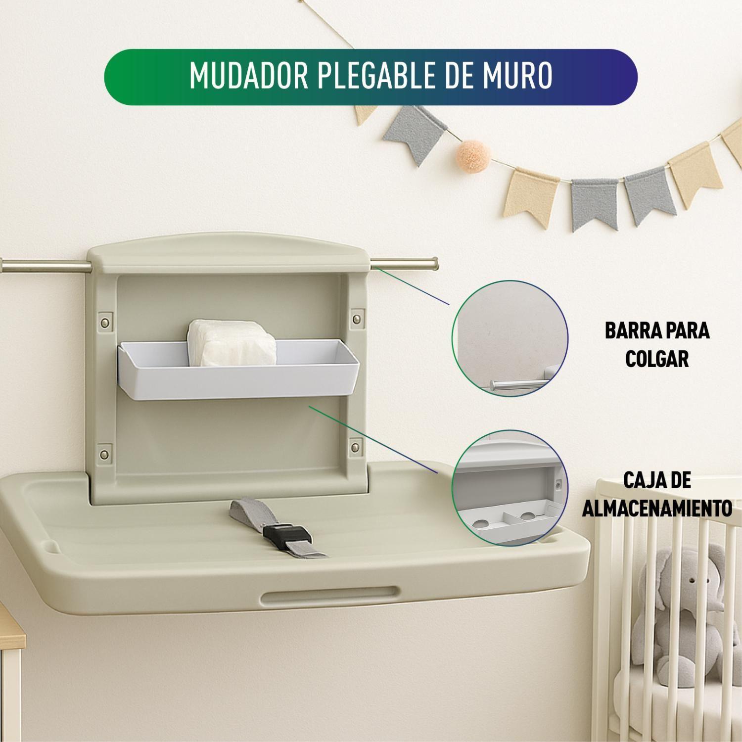 Mudador Plegable De Muro Bebe 85Cm-2