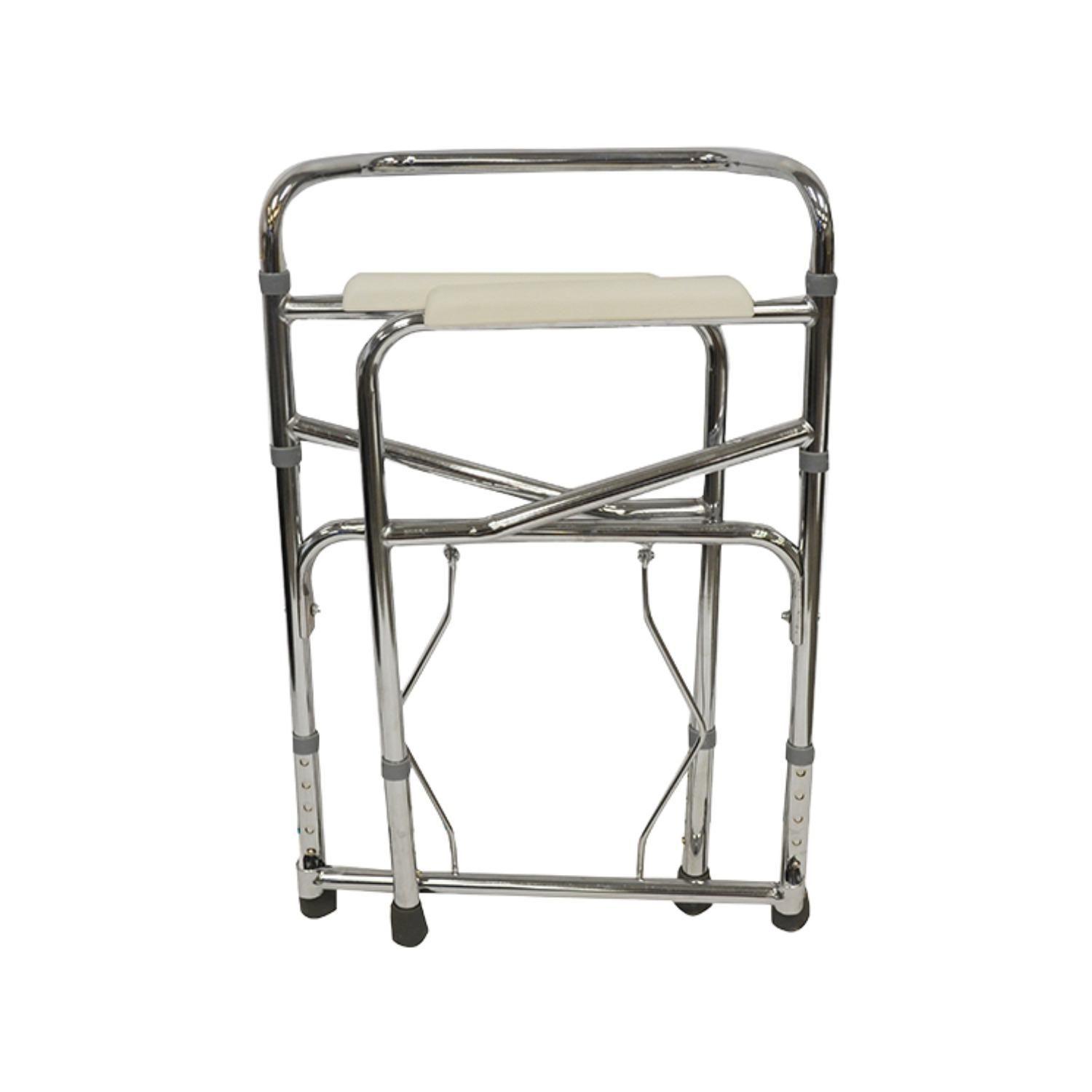Baño Portátil WC Plegable Acero Cromado-2