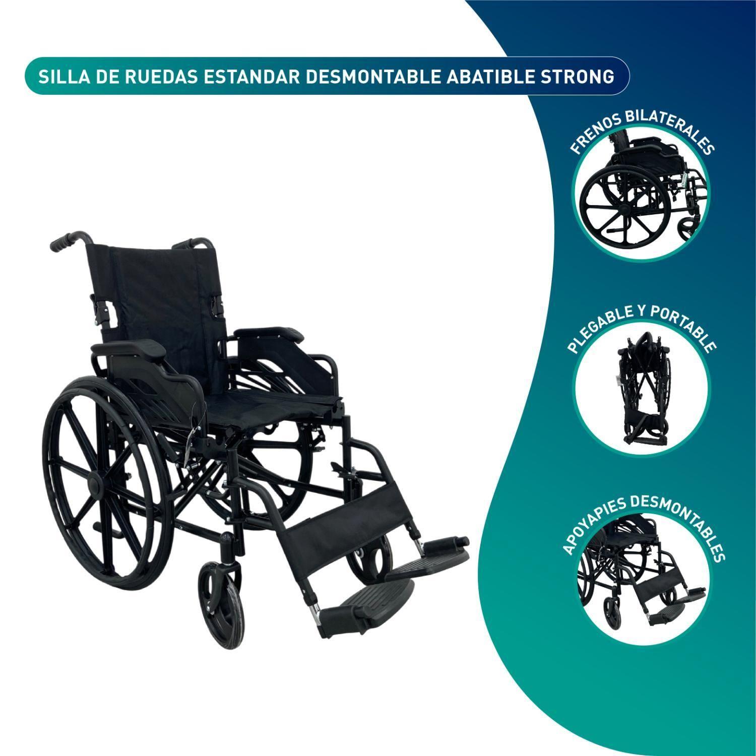 Silla De Ruedas Estandar Desmontable Abatible Strong-2