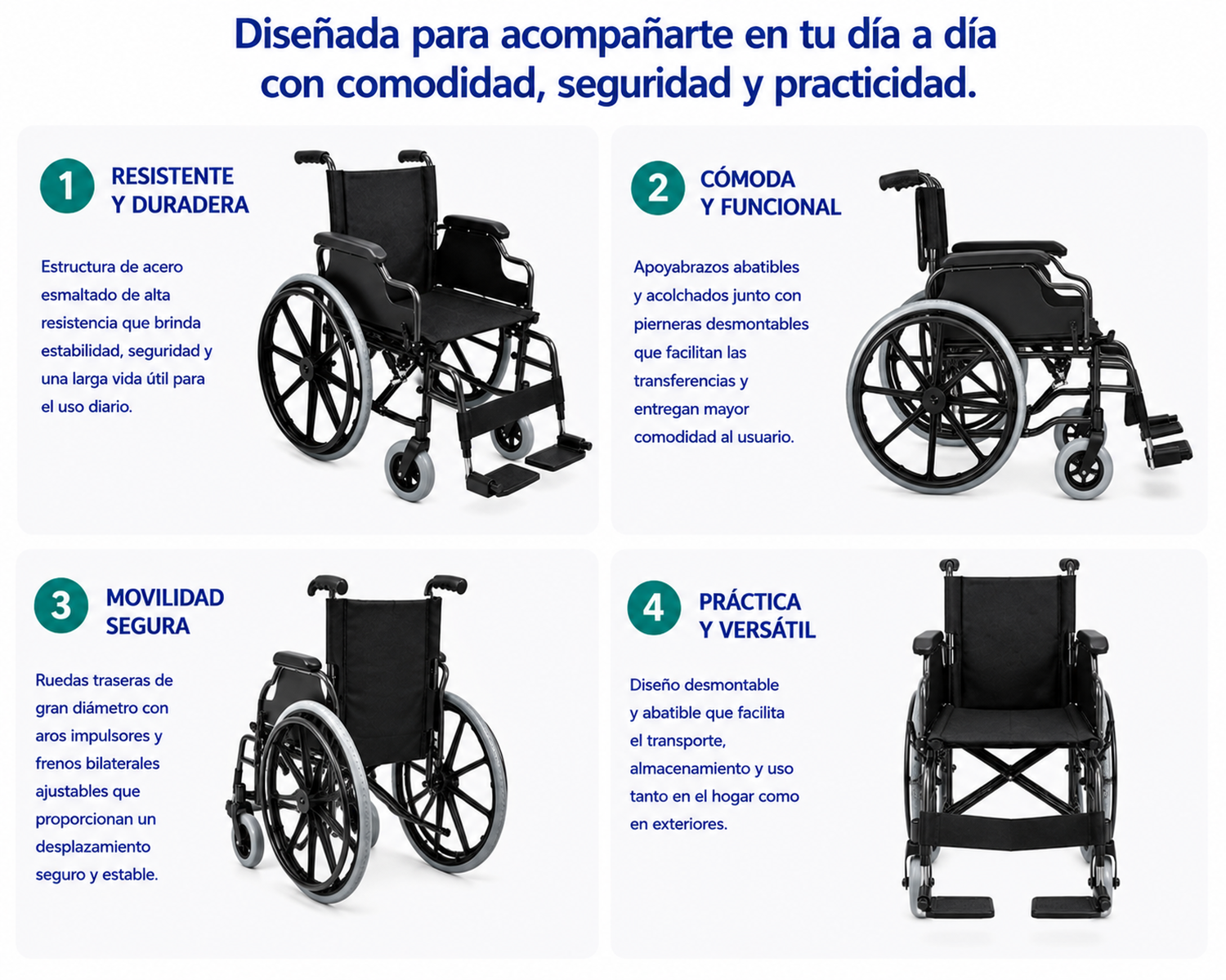 Silla De Ruedas Estandar Desmontable Abatible Strong-2