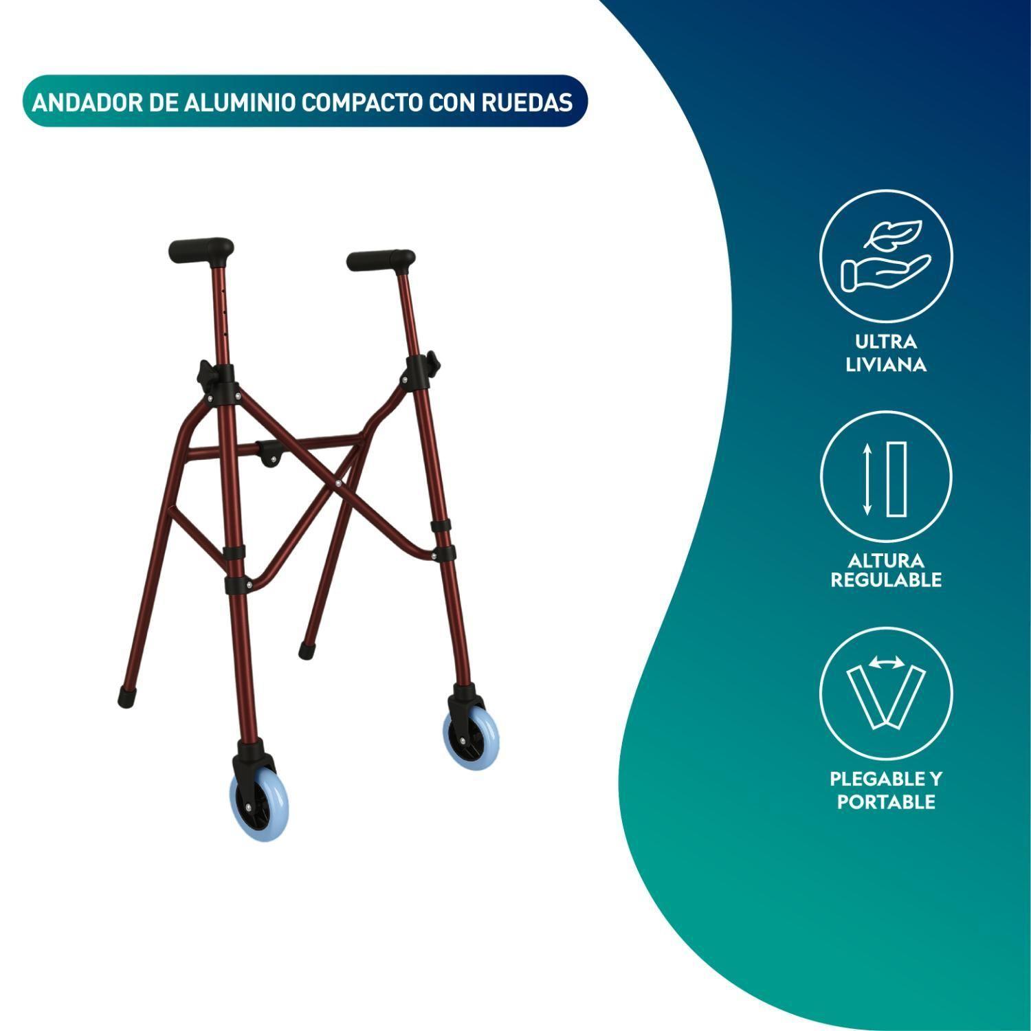 Andador de Aluminio Compacto con Ruedas-2