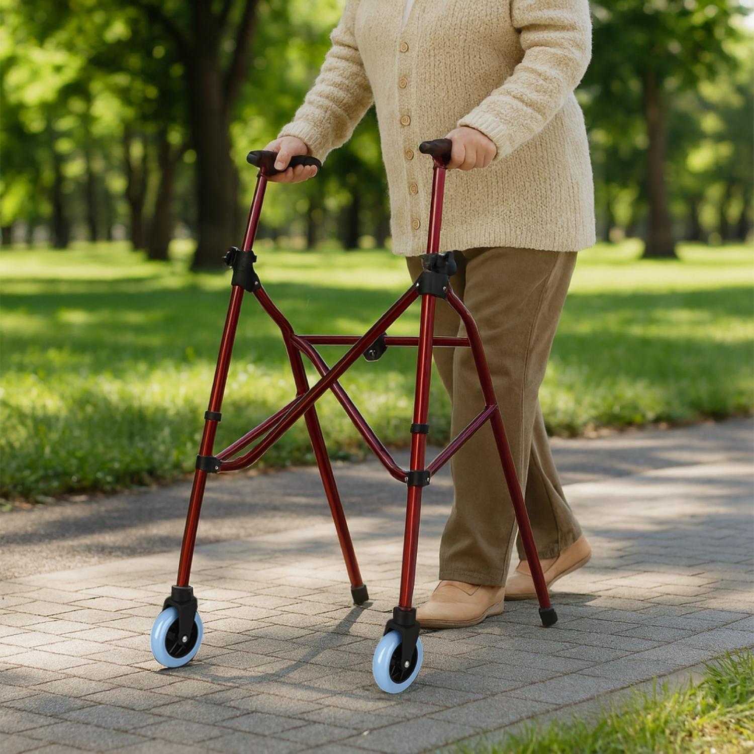 Andador de Aluminio Compacto con Ruedas-5