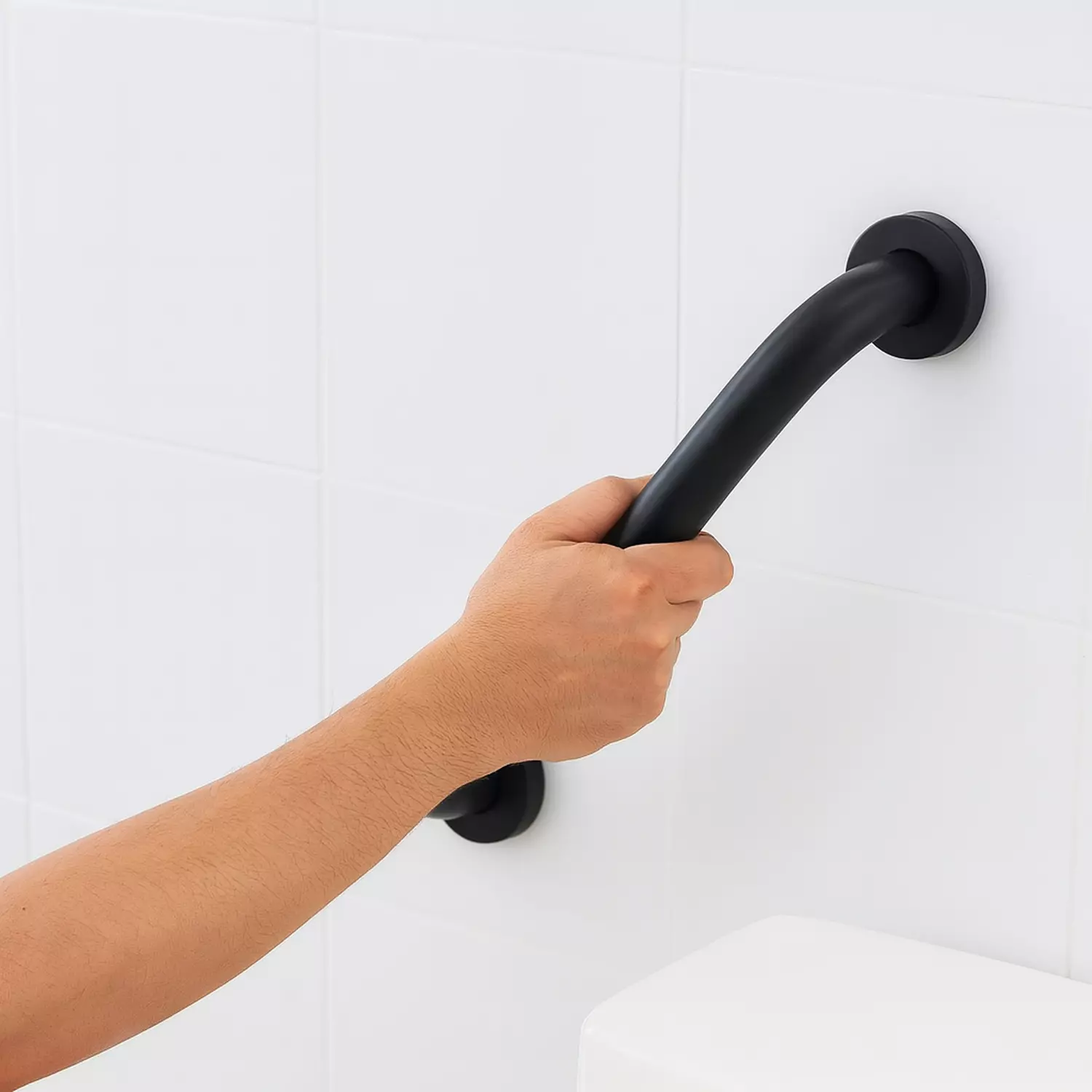 Barra Seguridad Baño Acero Inoxidable 60 cm - Negra-1