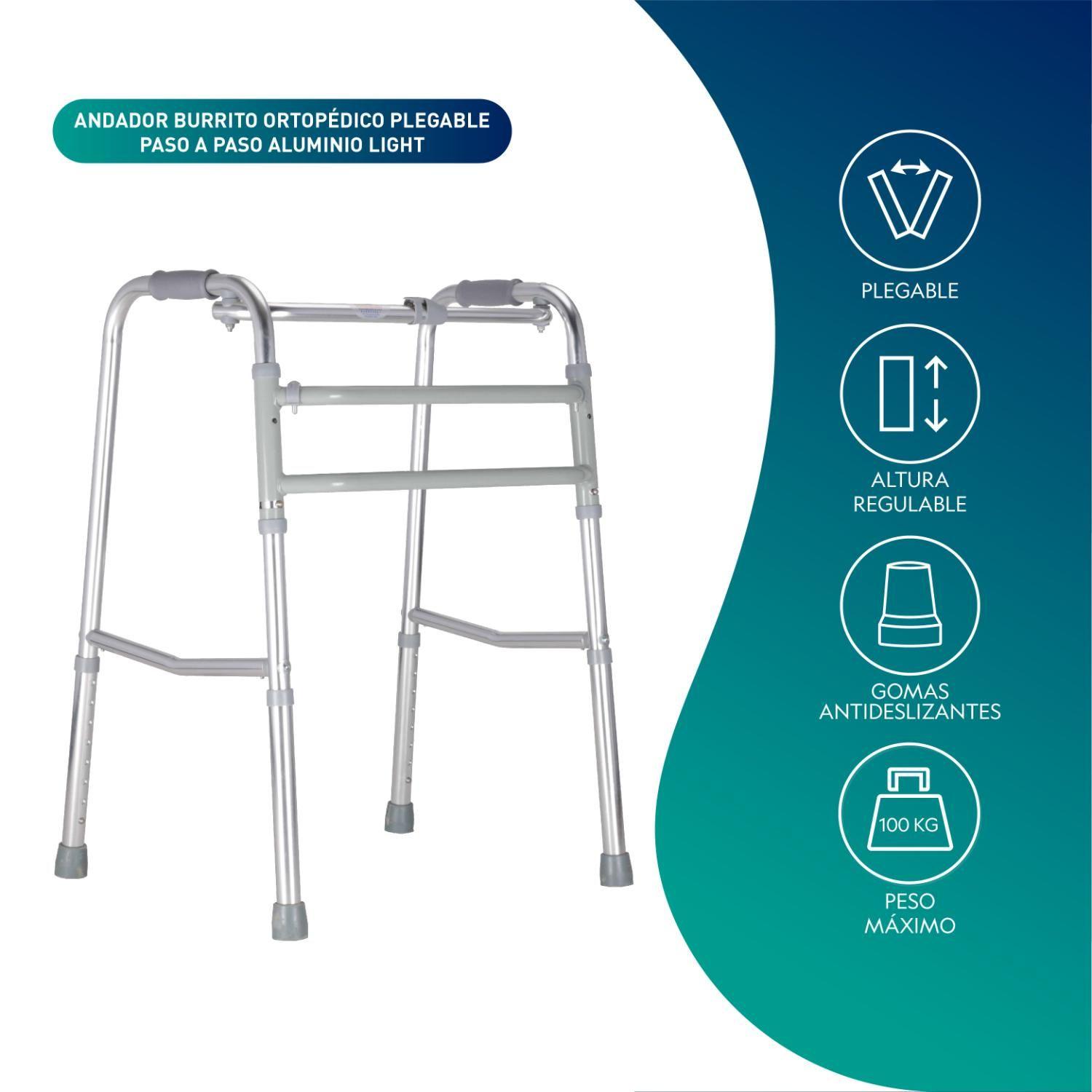 Andador Burro Ortopédico Plegable Paso A Paso Aluminio Light-2