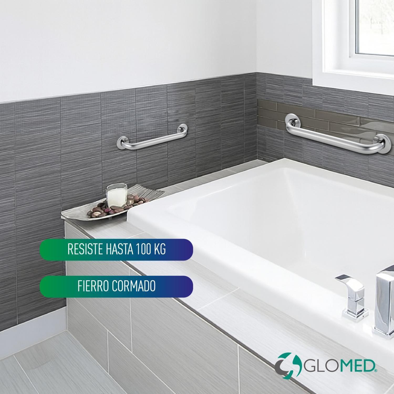 Barra Seguridad Baño Cromada 30cm-3