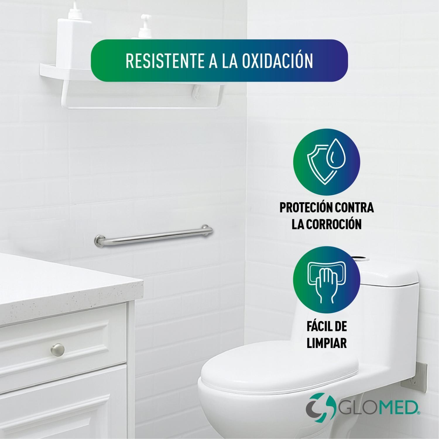 Barra Seguridad Baño Cromada 30cm-4