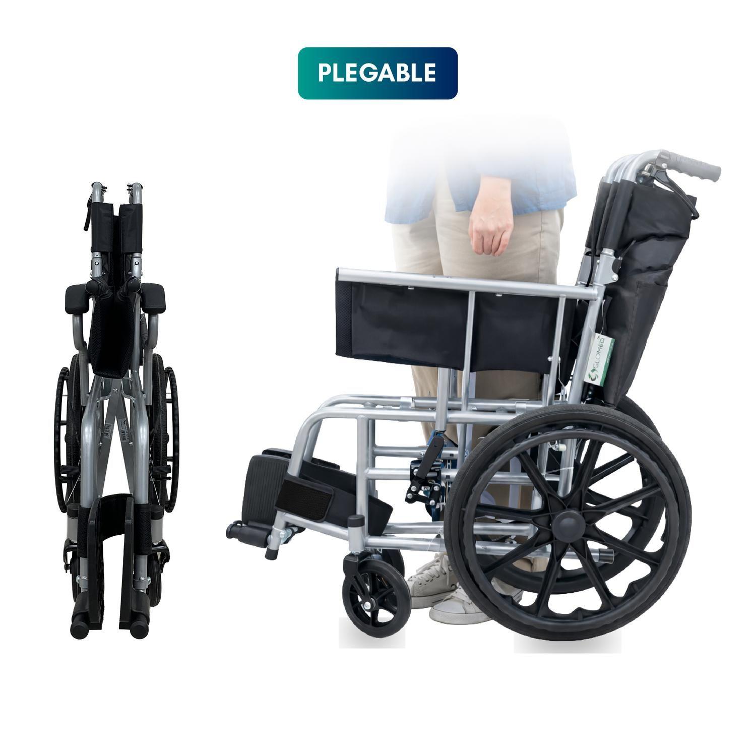 Silla de Ruedas Plegable Ligera de Acero-5