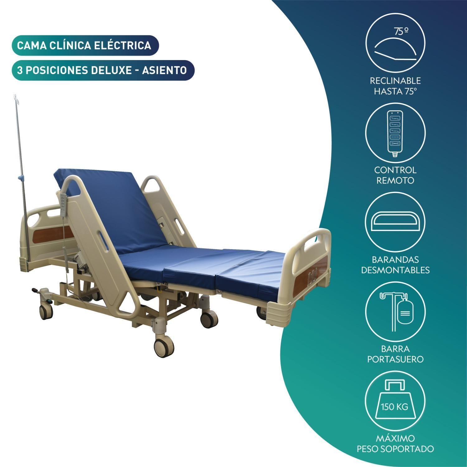 Cama Clínica Eléctrico 4 Posiciones Deluxe - Asiento-3