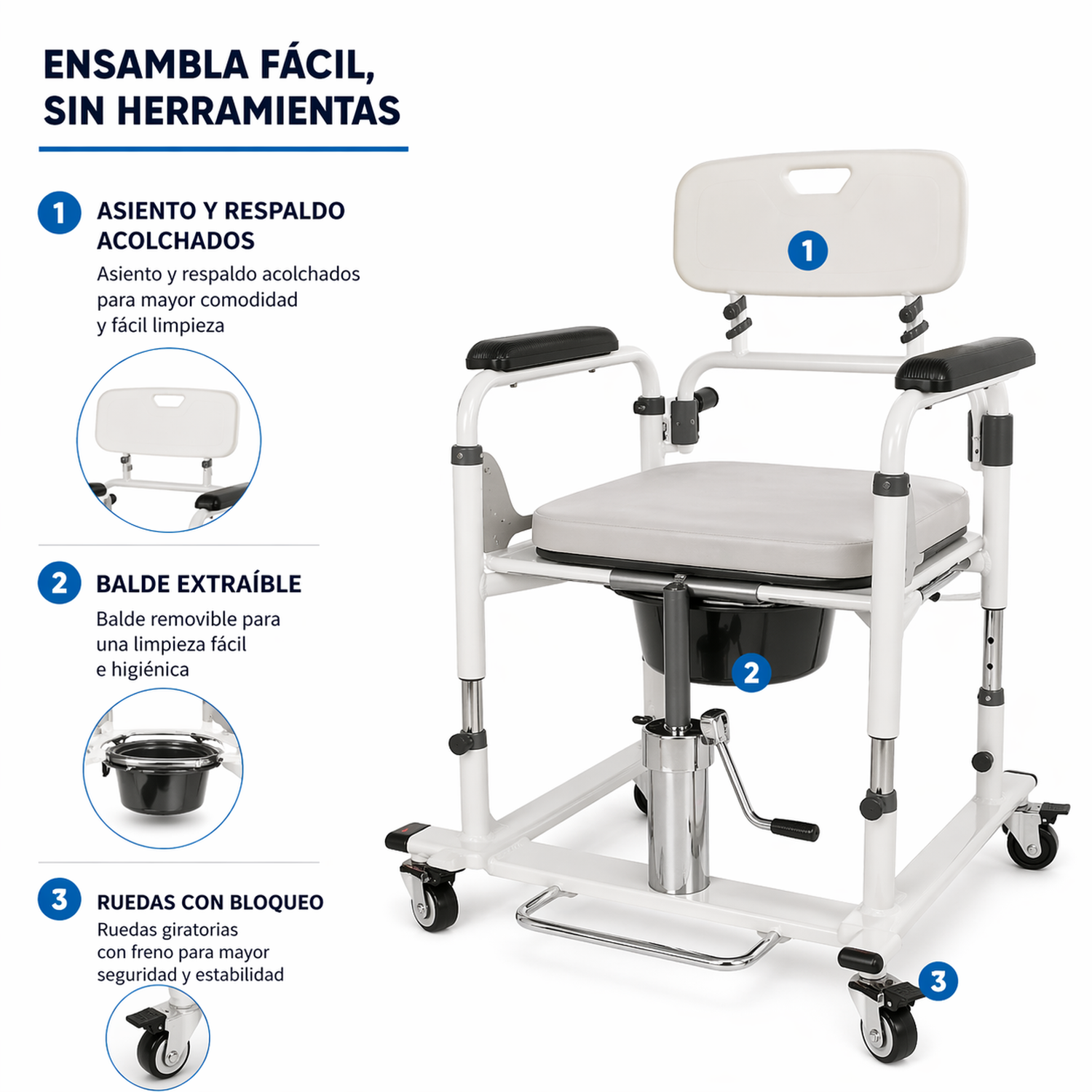 Silla de Transferencia Multifuncional Hidráulica Para Baño-2