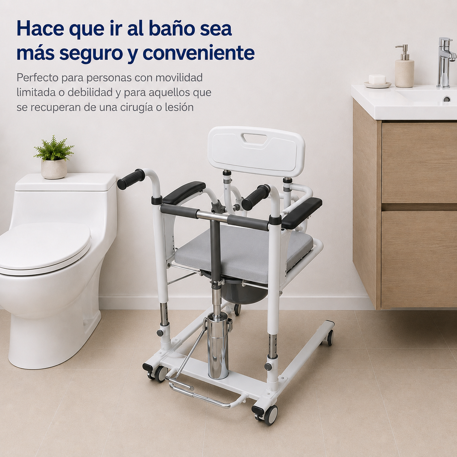 Silla de Transferencia Multifuncional Hidráulica Para Baño-3