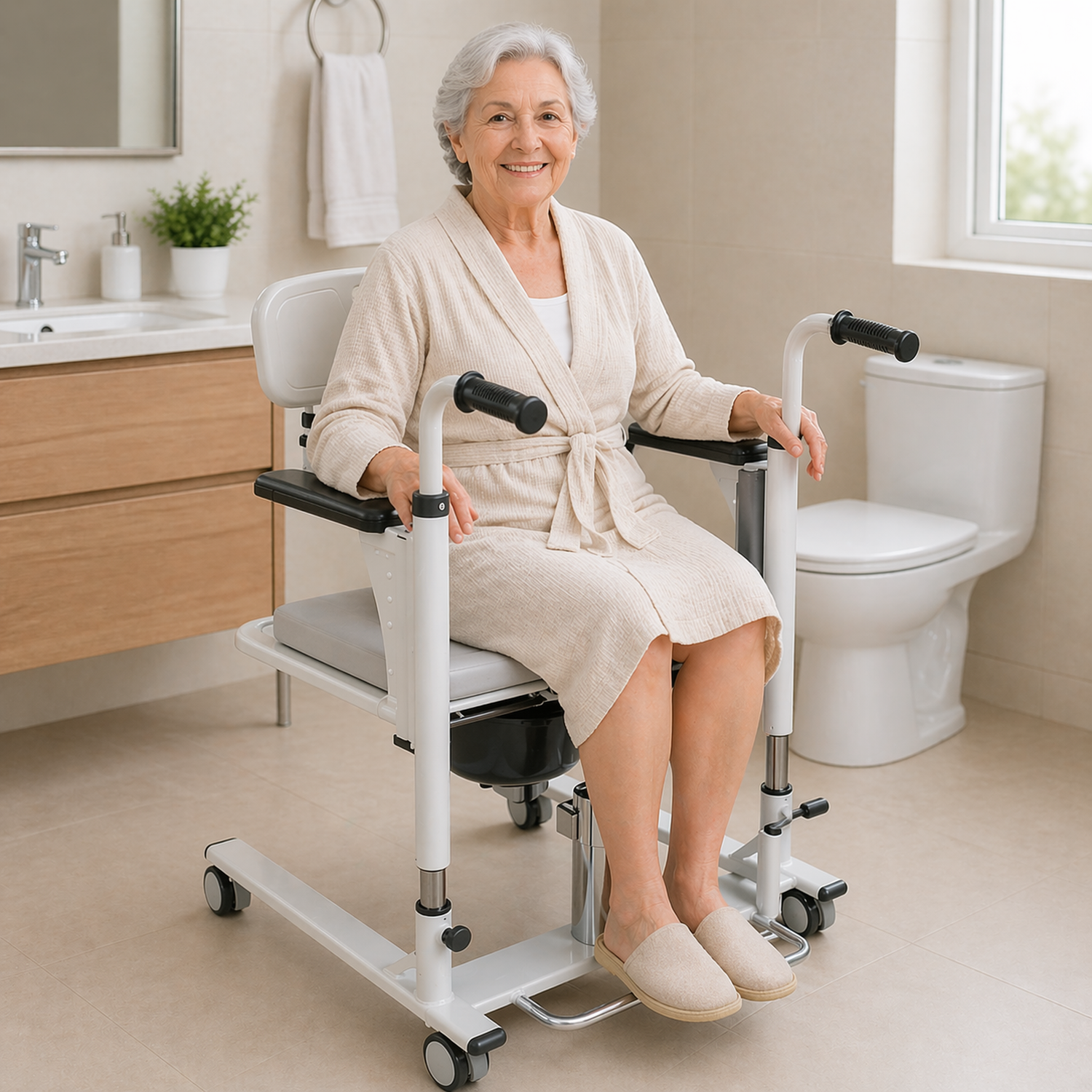 Silla de Transferencia Multifuncional Hidráulica Para Baño-4