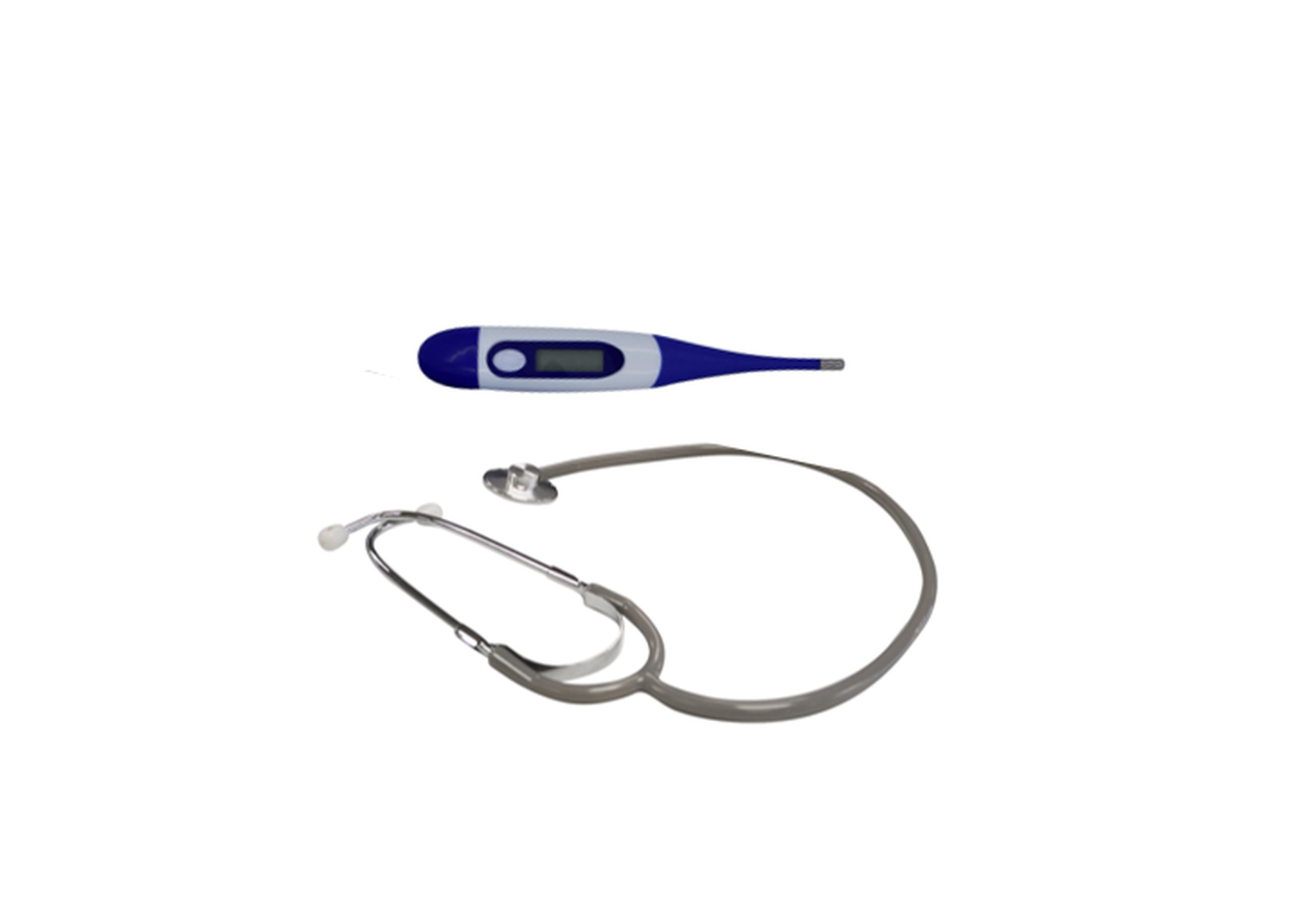 Pack estetoscopio básico gris + Termómetro digital flexible unidad-0