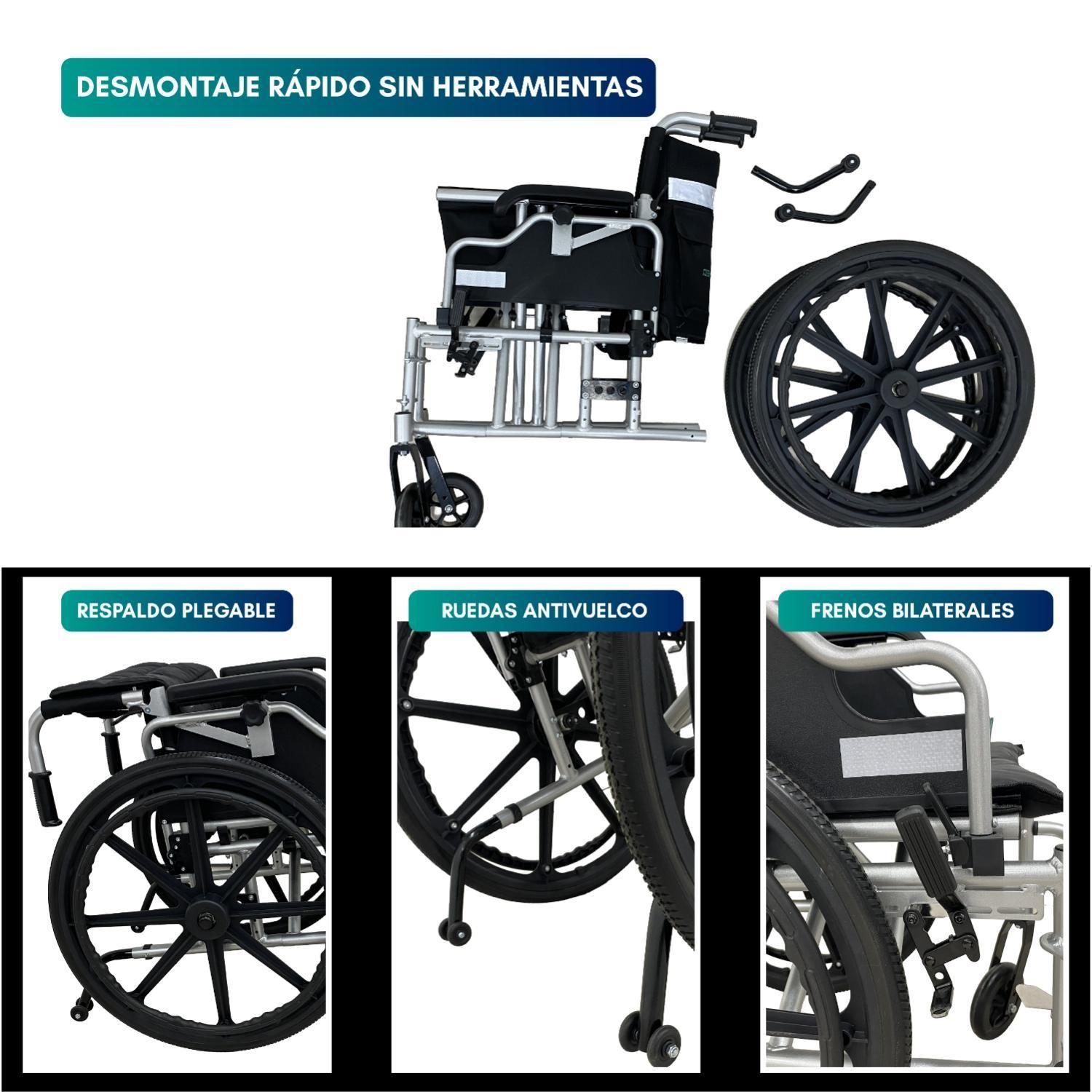 Silla De Ruedas Aluminio Liviana Acolchada Strong-9
