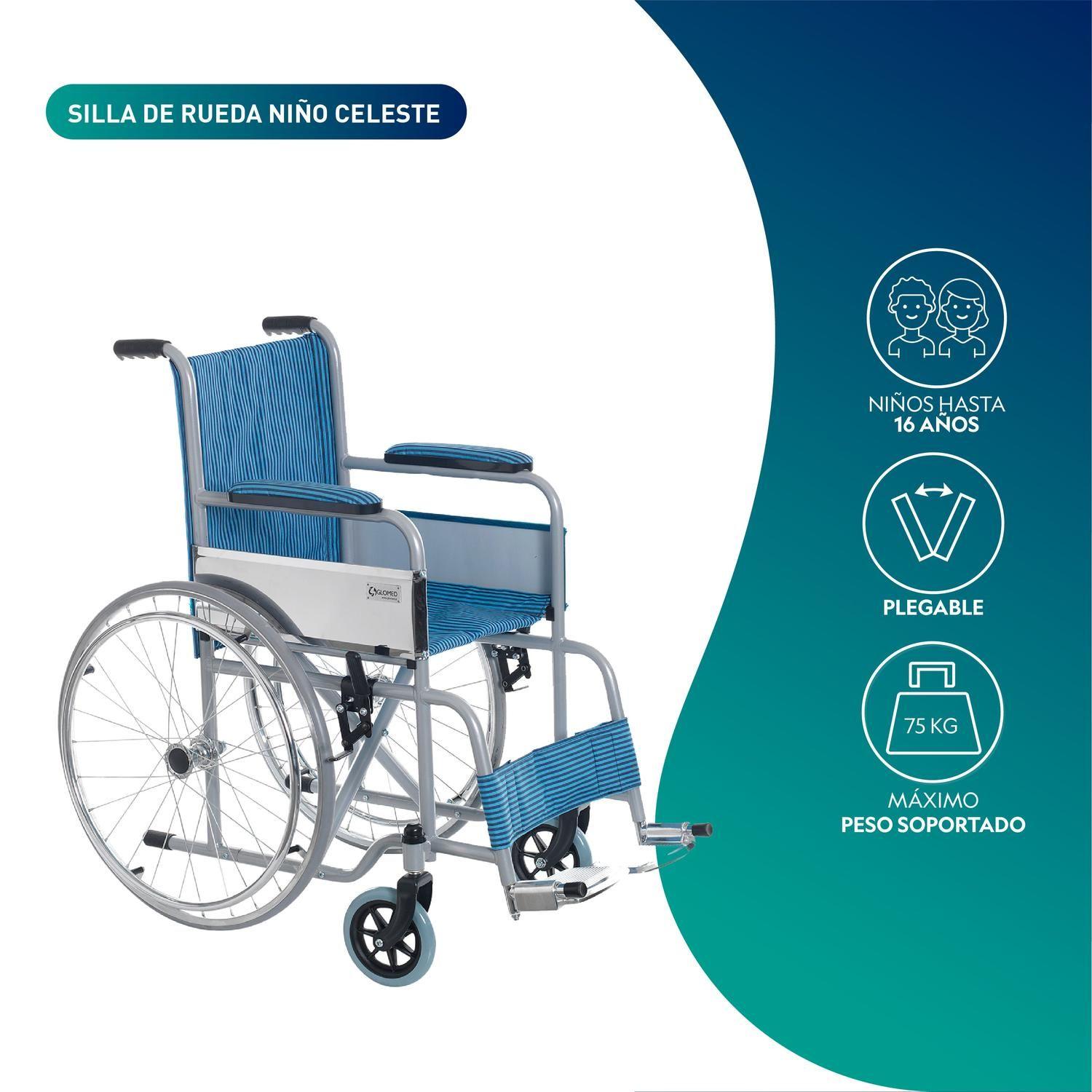 Silla De Ruedas Pediatrica Niño | Celeste-2