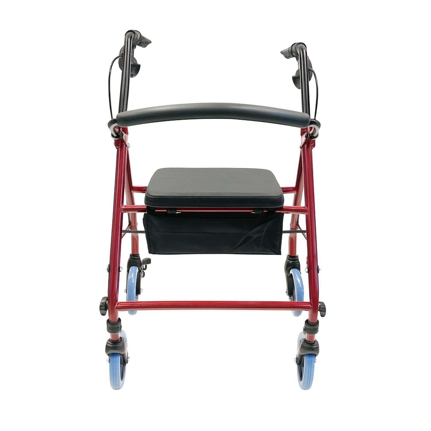Andador Burro Ortopédico 4 Ruedas Asiento y Canasto-5