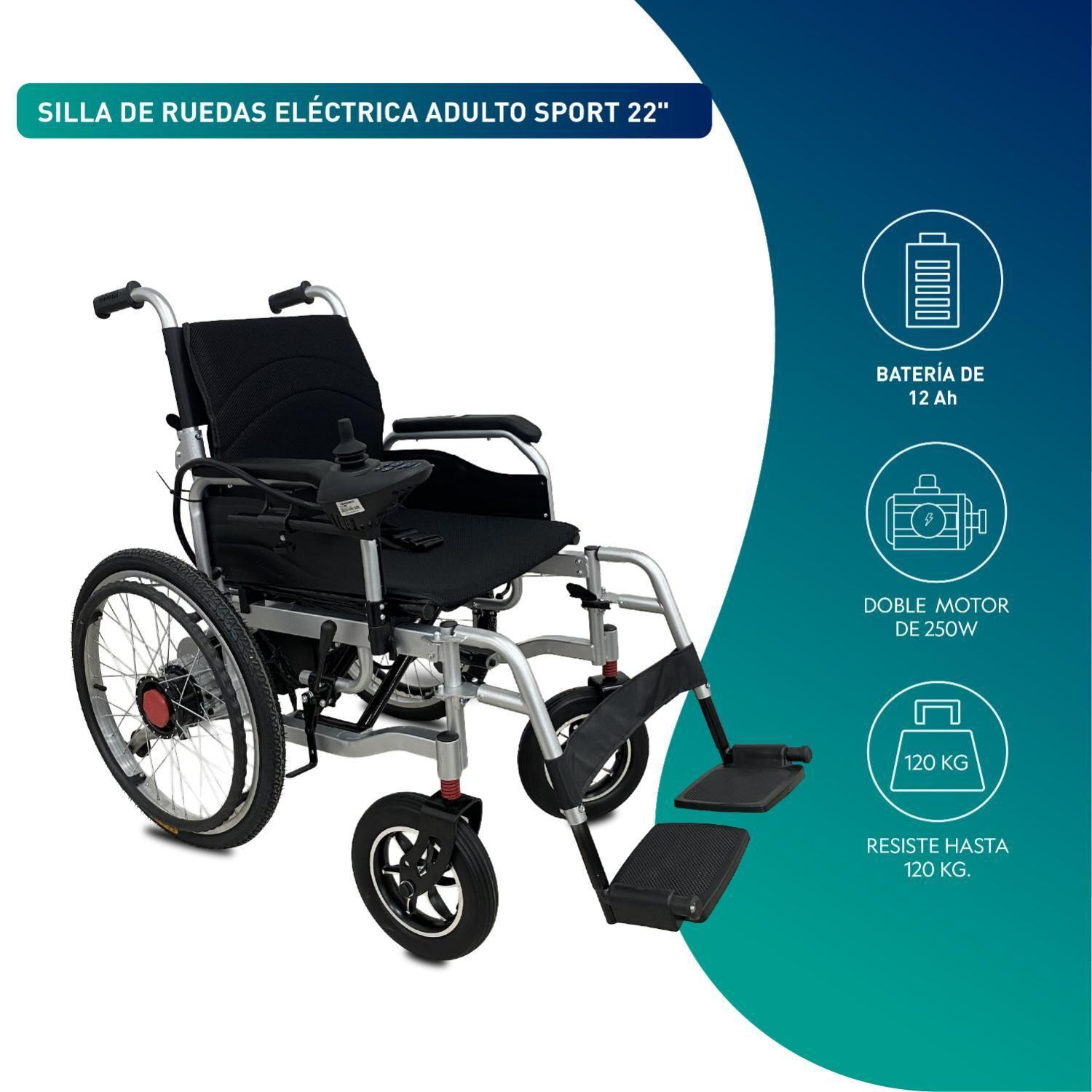 Silla de Ruedas Eléctrica Adulto Sport 22"-3