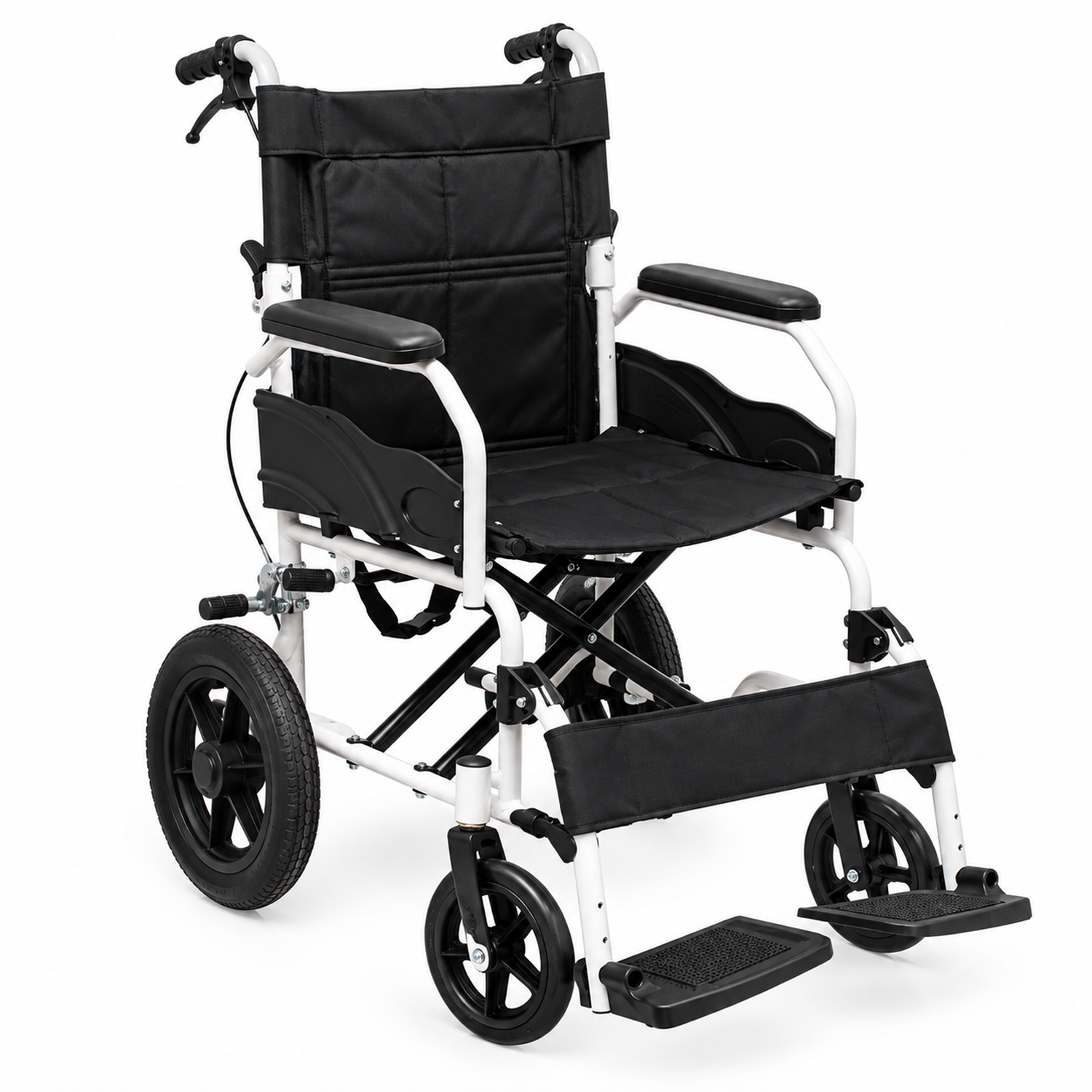 Silla De Ruedas De Transporte Geriatrica Ultra Liviana Gris-0