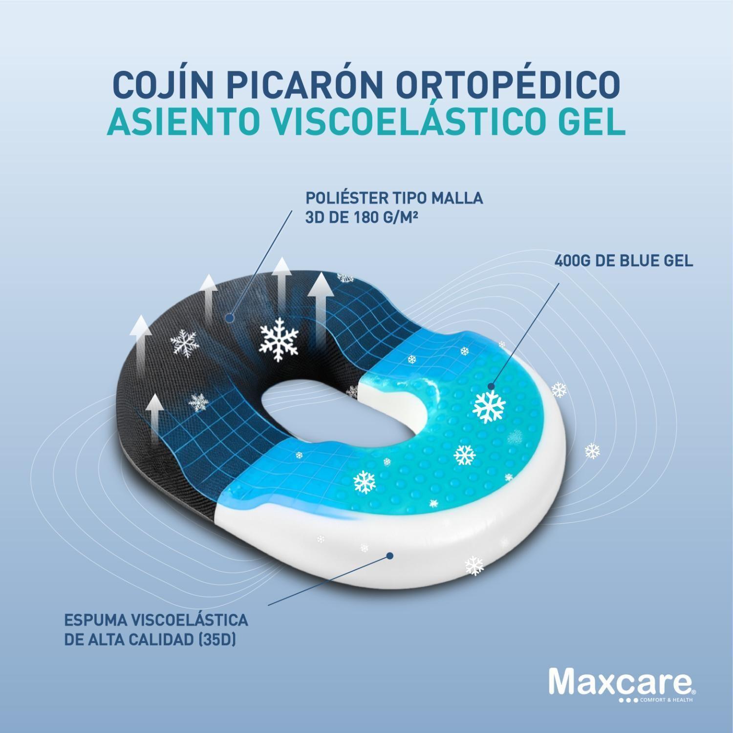 Cojín Picaron Ortopédico Asiento Viscoelástico Gel 44 X 35 X 7-2