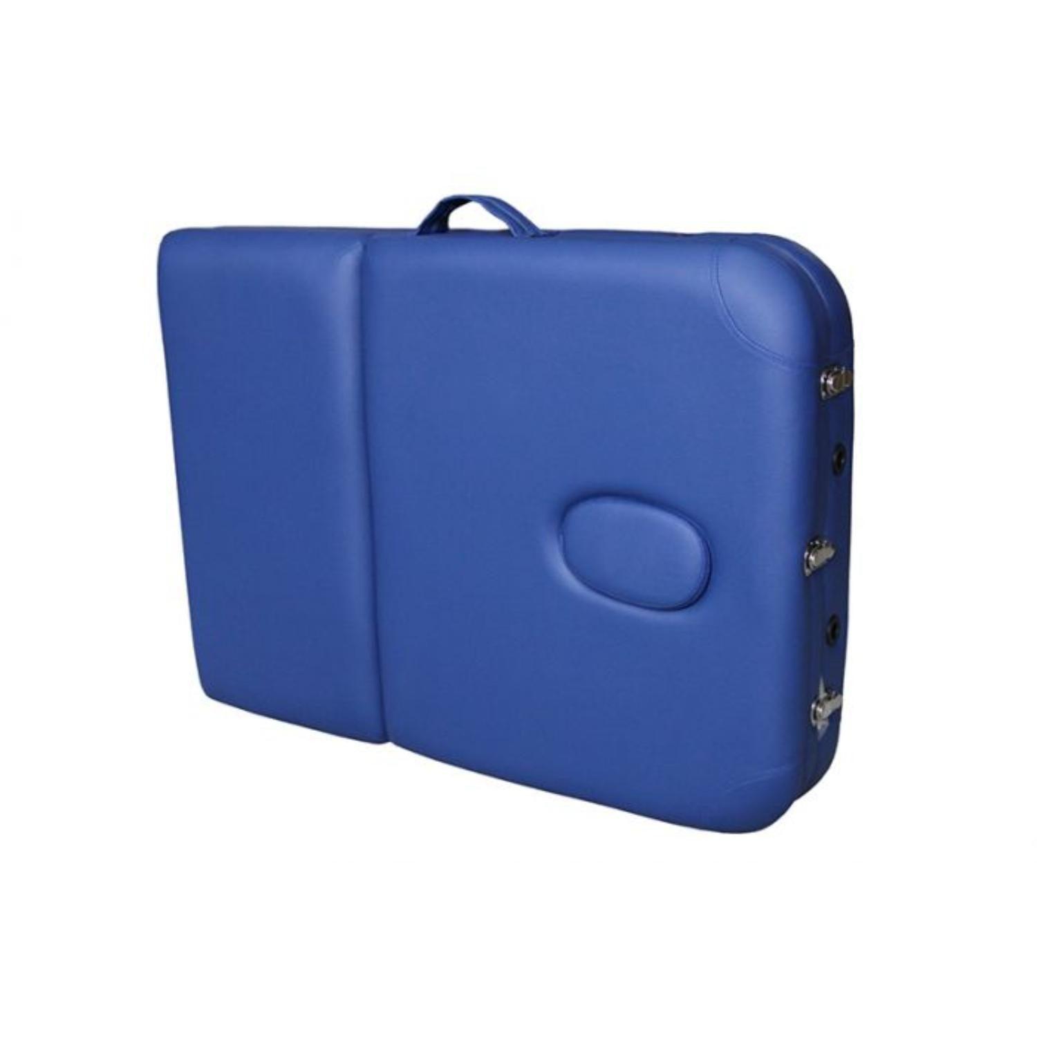 Camilla De Masajes Plegable 3 Cuerpos Deluxe Azul - Ruedas-2
