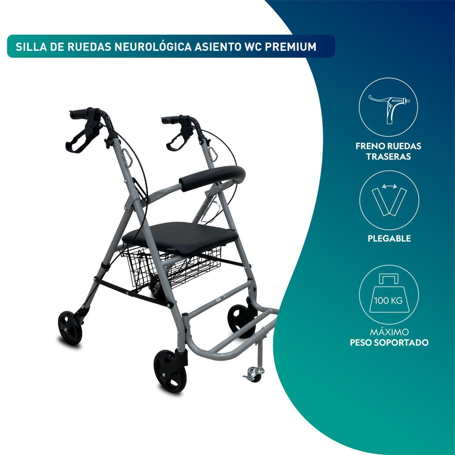 Andador Burrito Ortopédico Asiento y Rueda Delantera Gris-3