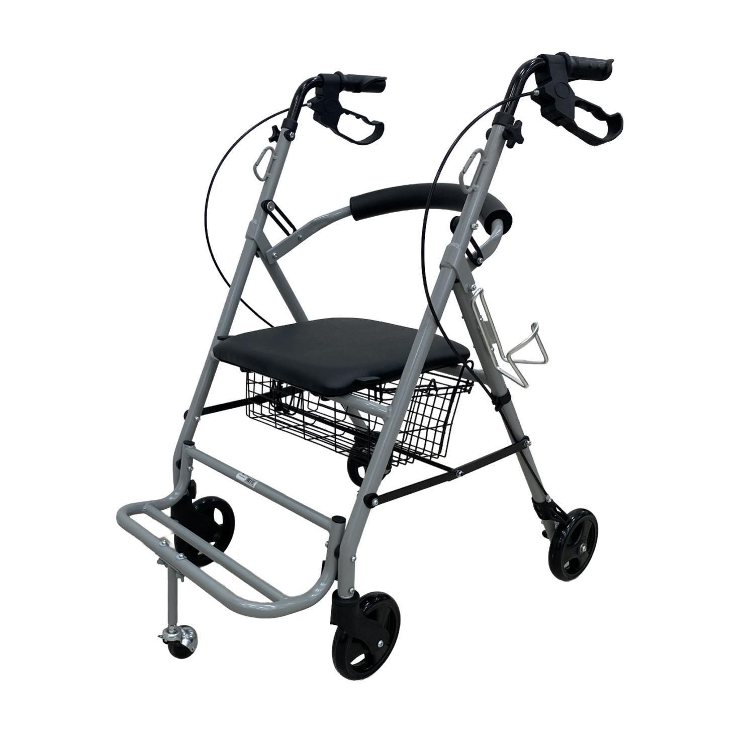 Andador Burrito Ortopédico Asiento y Rueda Delantera Gris-4