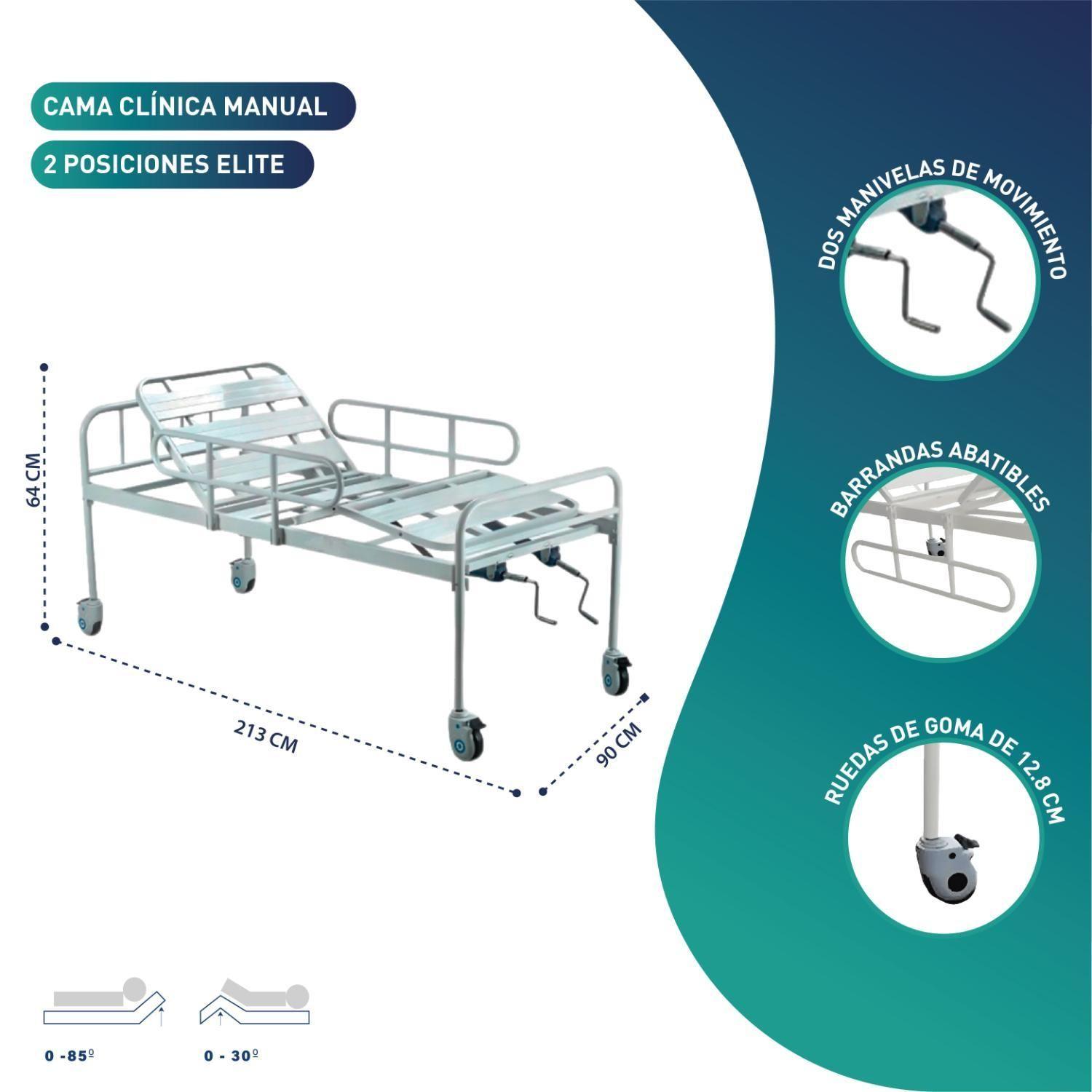 Cama Clínica Manual 2 Posiciones Lite-1