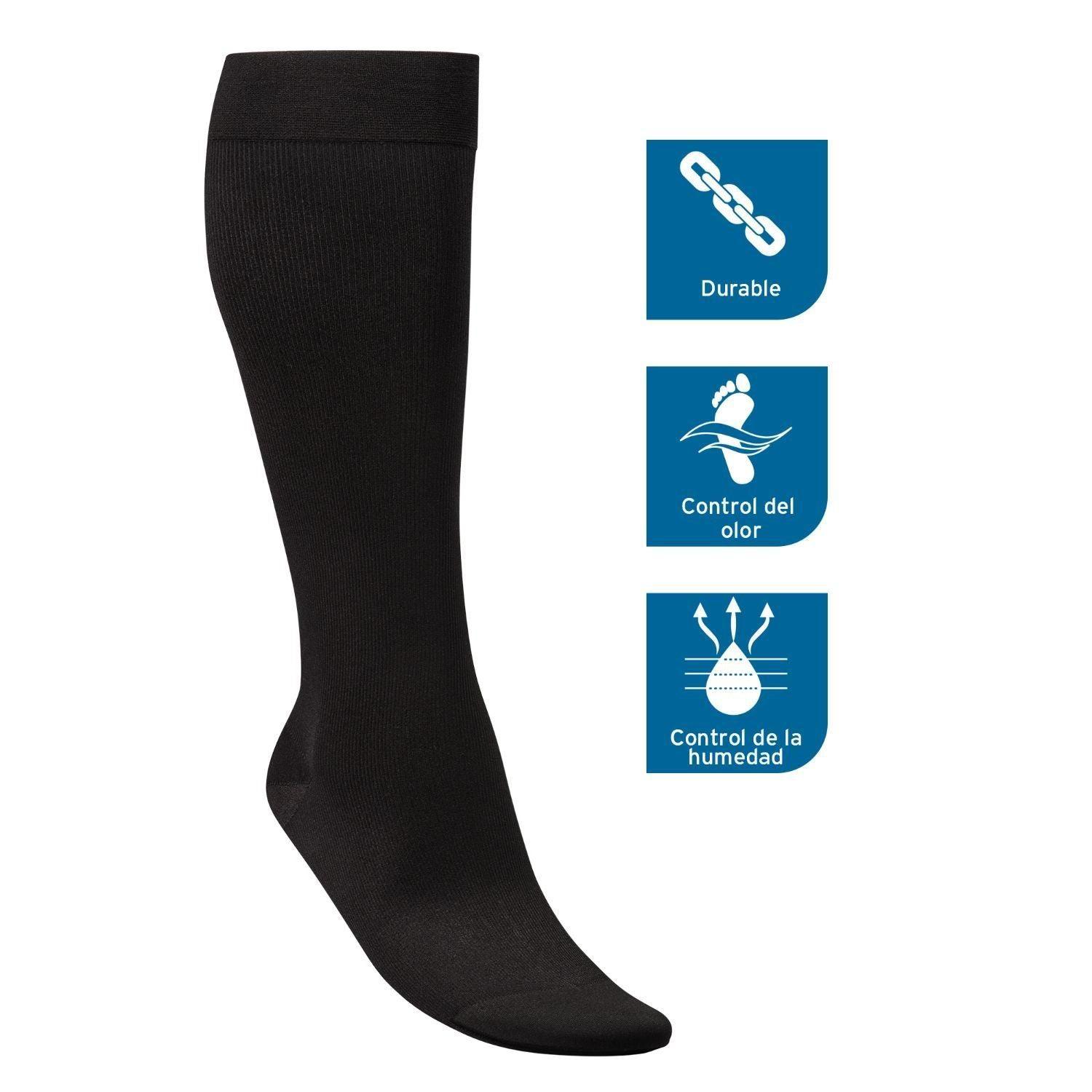 Calcetin De Compresión Rodilla Punta Cerrada Negro 20-30 XL-0