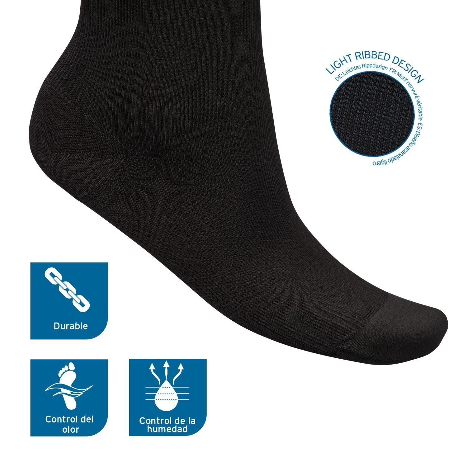 Calcetin De Compresión Rodilla Punta Cerrada Negro 20-30 XL-1