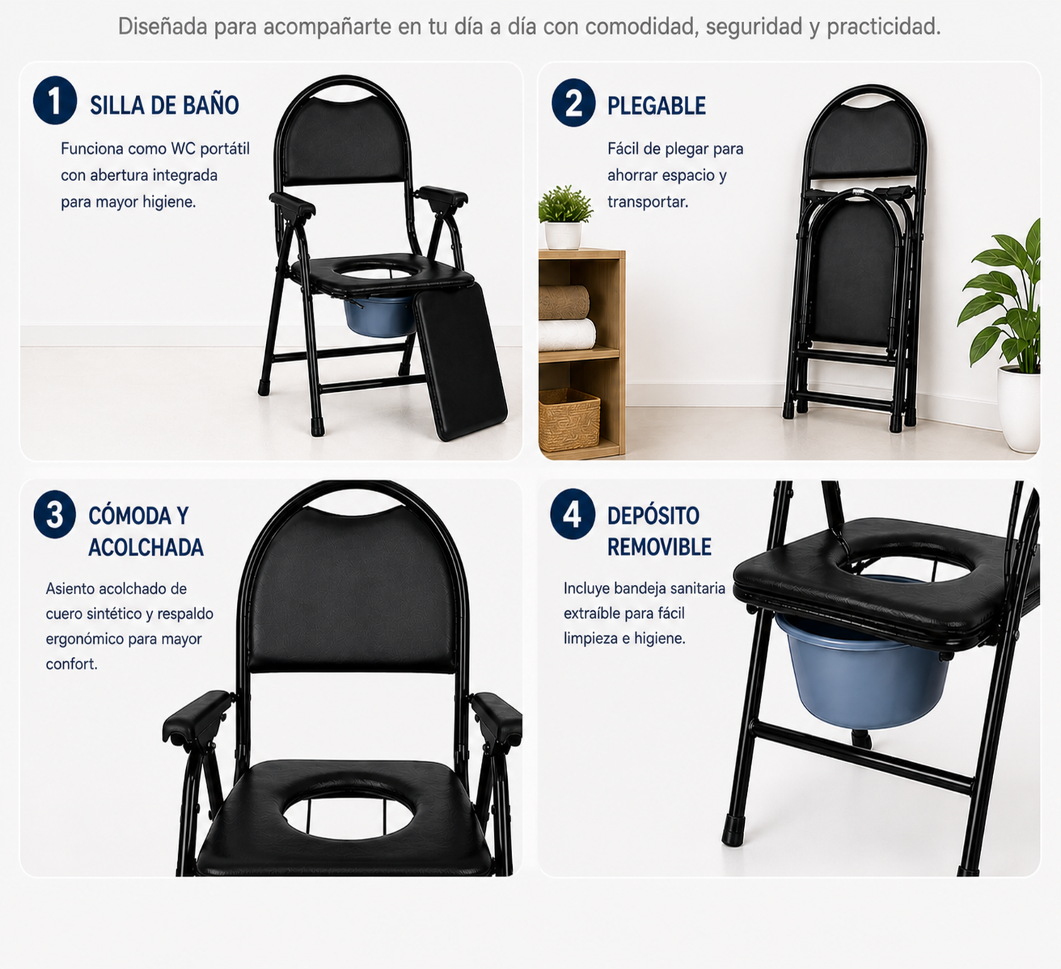 Silla De Baño WC Plegable Portátil Pro-2