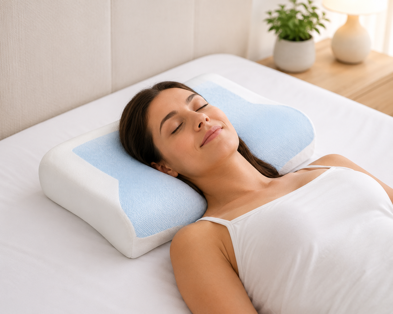 Almohada Cervical Viscoelastica Gel Comfort 60x38x12/8-3