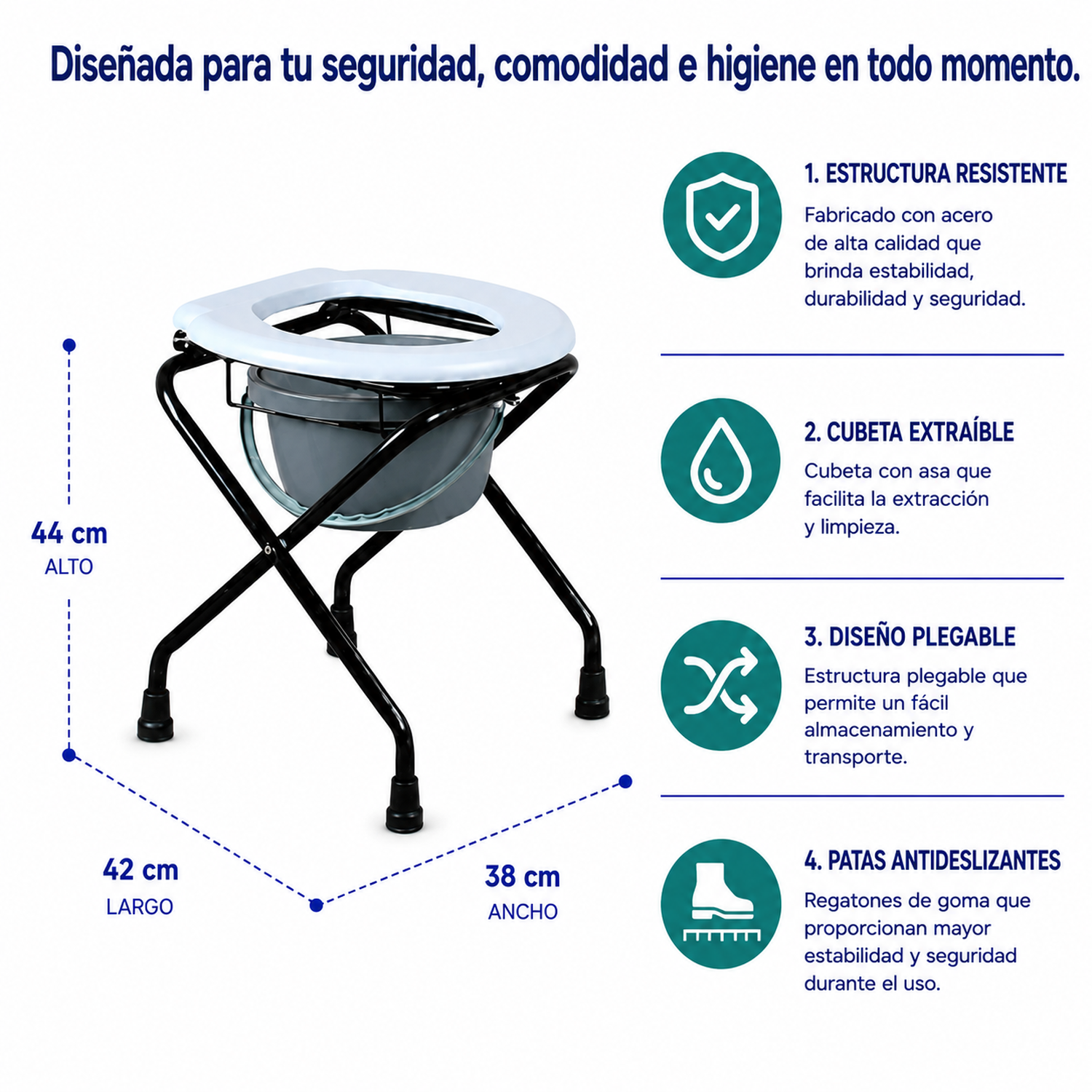 Baño Portátil Piso WC Plegable Portátil Estándar-1