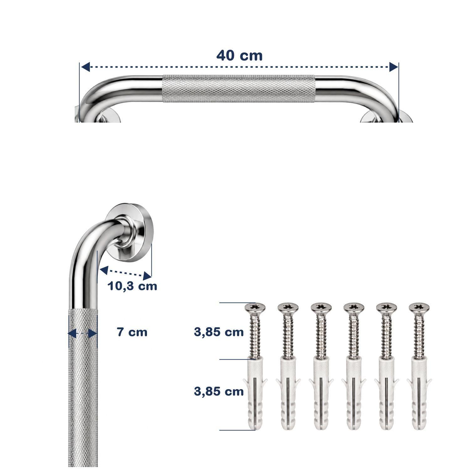 Barra De Seguridad Baño Cromada 40 cm-1