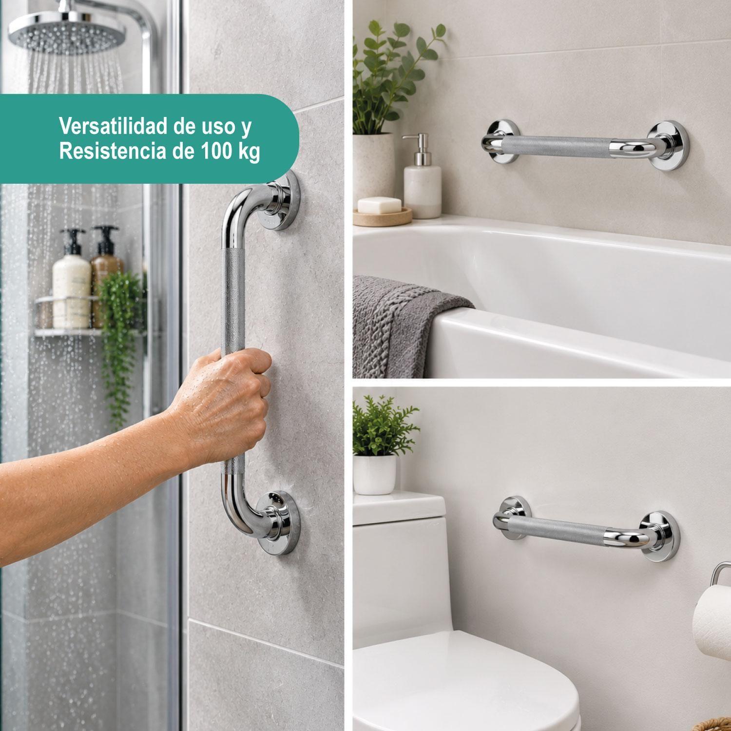 Barra De Seguridad Baño Cromada 40 cm-3