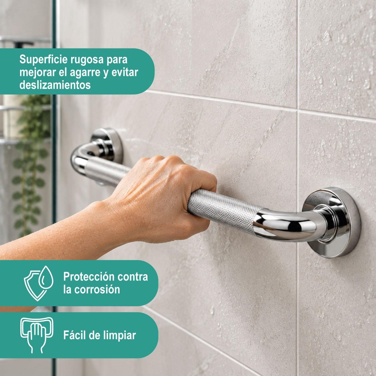 Barra De Seguridad Baño Cromada 40 cm-4
