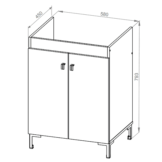 Combo Lavamanos + Mueble de pie 62 x 46 Blanco-4
