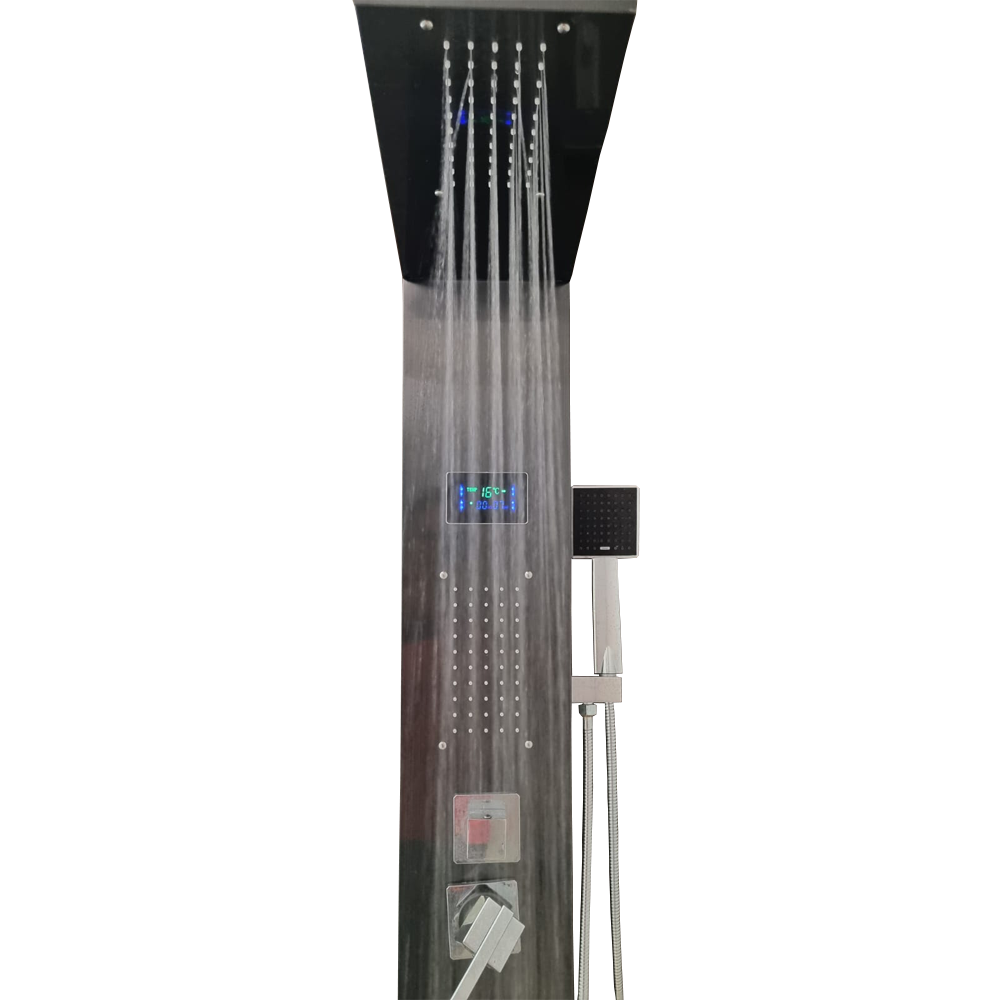 Columna de Ducha con Panel Digital de Temperatura Color Gris Oscuro-0