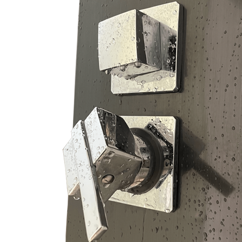 Columna de Ducha con Panel Digital de Temperatura Color Gris Oscuro-2