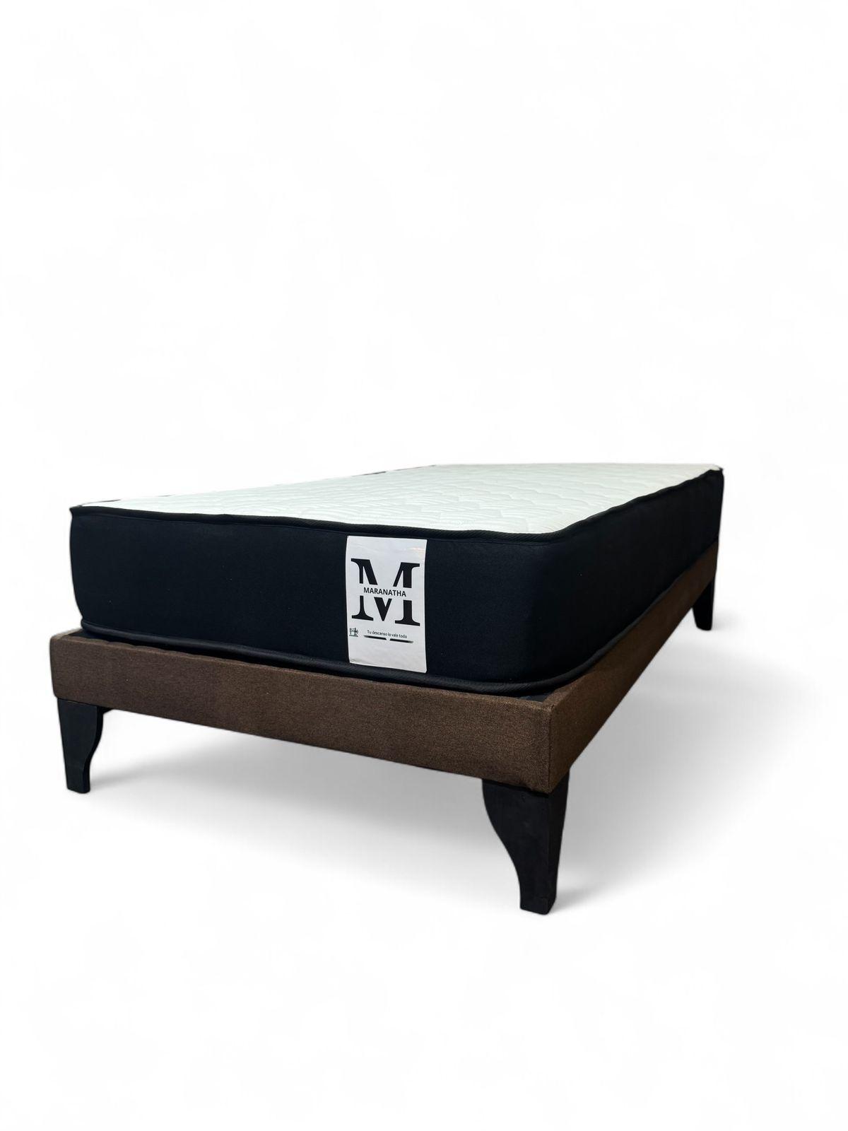 Base plaza y media europea 1.5 base + colchon marron-2