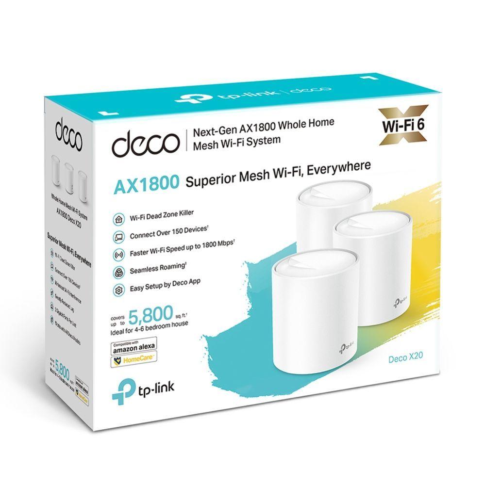 Set 3 Nodo Router Sistema Mesh Wi-fi 6 Tp-link Deco X20 Ax1800-1