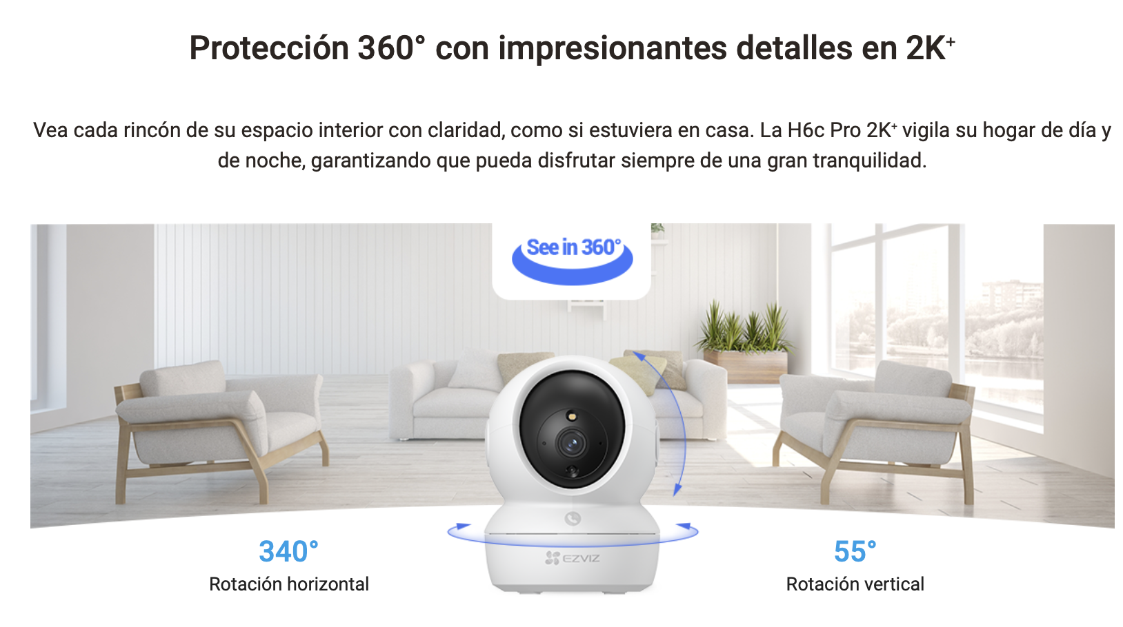 Smart Cámara Ezviz De Interiores 2k Pro Giratoria Wi-fi Rj45-3